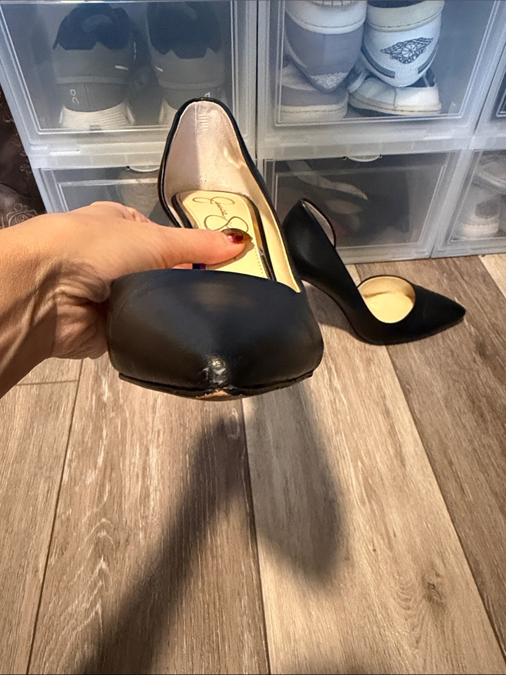 Jessica Simpson Black D'Orsay Pointed Toe Stiletto Pumps - Picture 2 of 6
